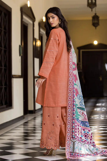 3PC Embroidered stitched Khaddar Suit KKE-2982 - Embroidered - KHAS STORES US - 3PC Embroidered stitched Khaddar Suit KKE-2982